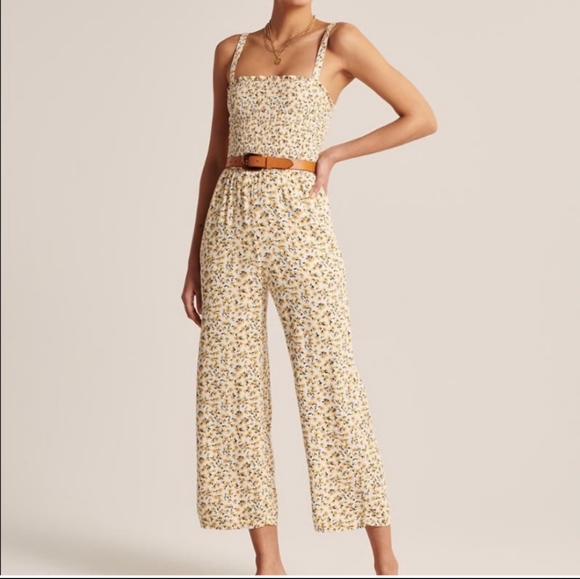 Abercrombie & Fitch Pants - Abercrombie Floral Yellow Jumpsuit